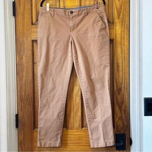 Tommy Hilfiger Women’s Mid Rise Slim Ankle Pants 97% Cotton Twill, Khaki Size 10